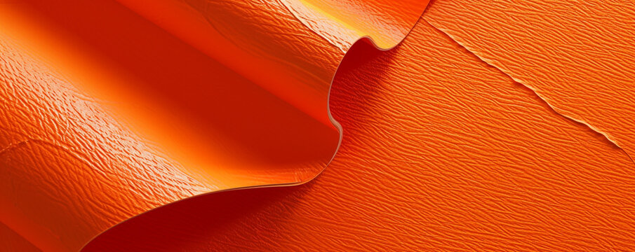 Generate a lifelike photograph of a blank orange paper poster texture in high-definition, emphasizing its vibrant hue and tactile surface.