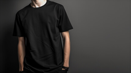 Blank black oversized t shirt mockup