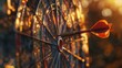 © นาย ปริญญา ลัยนันทะ - Red arrow hits center dart board on sunset background. Setting business goals and concepts to focus beautifully.