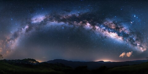 A panoramic view of the starlit sky, showcasing the Milky Way and celestial beauty.