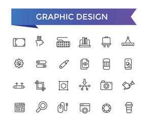 Aufkleber - Graphic Design icon set with editable stroke collection for web and ui. Line icons pack. Vector illustration.