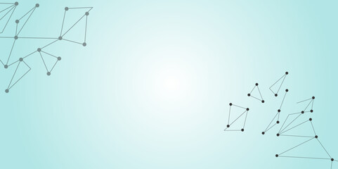 Poster - Grey graphic background dots with connections technologies and sharing data as abstract concept.