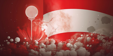 Wall Mural - Indonesia Independence Day, greeting card, national colors. Graphic new technologies. AI generated.