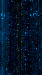 Wall Mural - Blue digital matrix, binary code