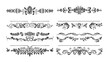 © Pascal - Text dividers doodle set. Wedding decorative elements. Divider ornament, borders, vintage line separators. Hand drawn vector illustration isolated on white background