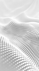 Poster - White abstract dot wave design on a monochrome gradient background, evoking tranquility