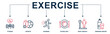 © pojok_d - Exercise banner web icon vector illustration concept with icon