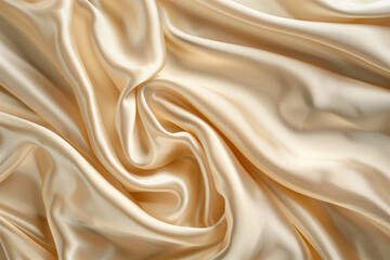 Luxurious of smooth gold silk or satin fabric texture background