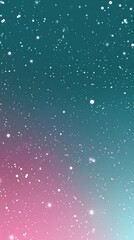 Sticker - Soft gradient background from teal to pink with floating particles, giving a dreamy, magical effect