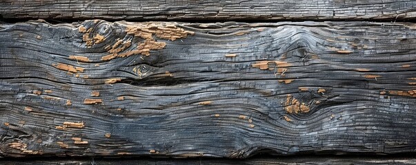 Canvas Print - A rough and weathered wooden surface, its grooves and grain telling the story of years of use.