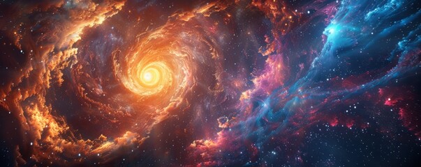 A wormhole, its swirling vortex of colors connecting two distant points in the universe.