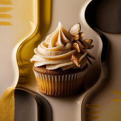 Wall Mural - delicious photo of a lemon cupcake