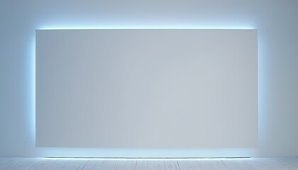 Poster - Empty room with white wall and wooden floor