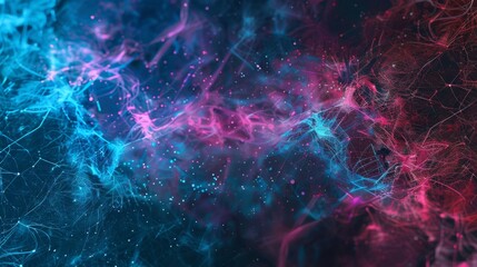 Futuristic abstract background with glowing particles and lines. 3d rendering