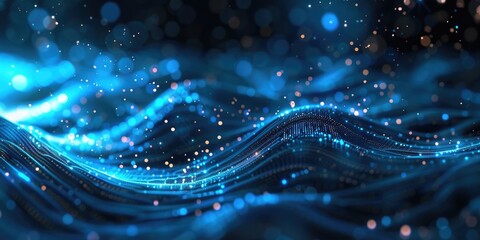 Poster - abstract background with a flowing light wave