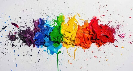 Wall Mural -  Vibrant Artistic Paint Splatter Abstract Background Colorful