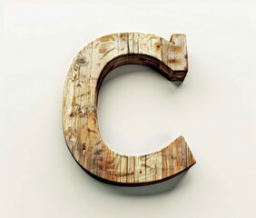 Poster -  Rustic Wooden Letter C