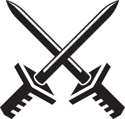 Wall Mural - Crossed Swords Glyph Icon
