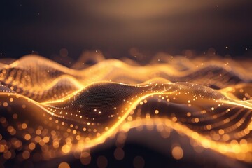 Poster - abstract depiction of waves and lights, suitable for use in design and art projects