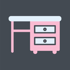 Poster - Table with Drawers I Vector Icon