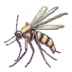 Wall Mural - Mosquitoe 8-bit cartoon isolated whitebackground