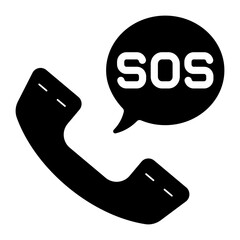 Wall Mural - emergency sos call glyph icon