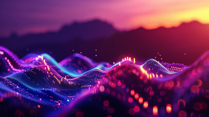 Poster - Abstract data visualization background 