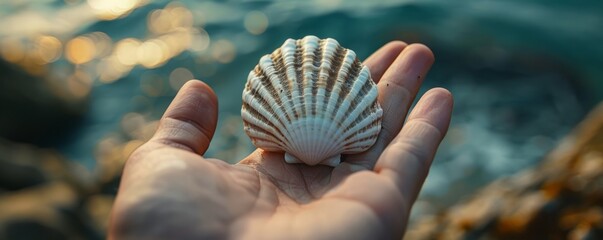 Wall Mural - A simple object, like a seashell or a pebble, holding a world of memories and meaning for its owner.