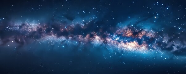 Wall Mural - A starlit sky filled with millions of twinkling stars, the Milky Way stretching across the heavens.