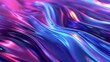 © florynstudio3 - Abstract fluid iridescent holographic neon curved wave in motion colorful background 3d render. Gradient design elements for background. Generative AI