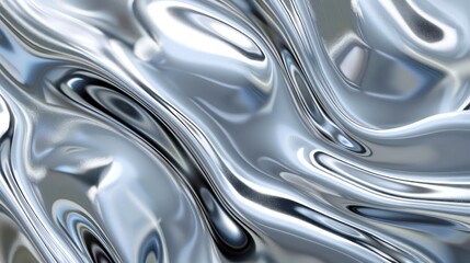 Wall Mural - background fluid metallic white gray wave in motion bright light from 3d render you can use it as a 
