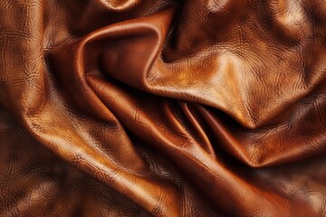 Wall Mural -  Luxurious Brown Leather Material Close-Up