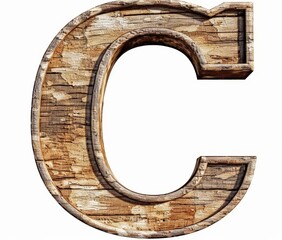 Poster -  C: Rustic, Wooden Letter Sign