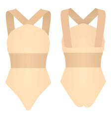 Canvas Print - Brown swim suit. vector illustration