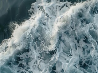 Wall Mural - ocean waves in motion foamy seascape closeup nature photography