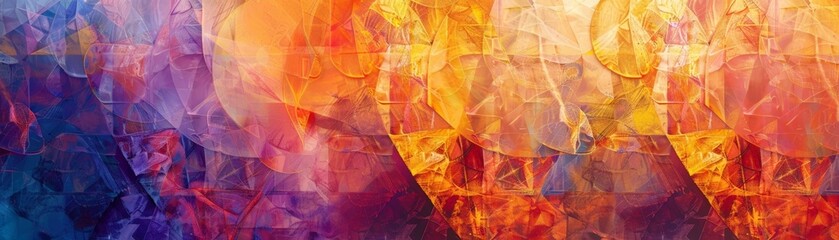Aufkleber - Vibrant Abstract Art with Colorful Layers and Blurred Shapes