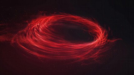 Wall Mural - swirling red abstract ring particle effect overlay on transparent background 3d illustration