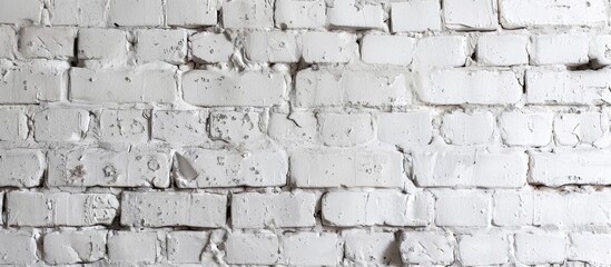 Canvas Print - Contemporary texture of white brick wall as a backdrop