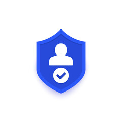 Poster - user protection vector icon with a shield