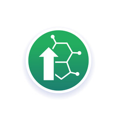 Poster - hormonal boost round icon, hormone booster vector