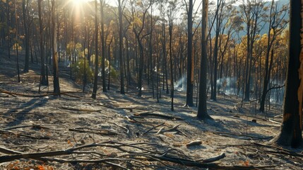 Sticker - The resilience of forests, capable of recovering from fires and other disturbances, demonstrates the power of natural regeneration and adaptation.