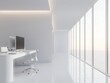 © Bipul Kumar - Modern Office Space with Large Windows and Minimalist Desk