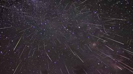 Poster - The sky during a meteor shower, with streaks of light racing across, brings excitement and the thrill of witnessing a cosmic event.