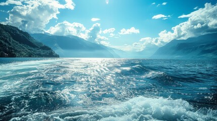 Poster - The transformative power of water, from eroding mountains over millennia to shaping coastlines, illustrates its role as a relentless natural force.