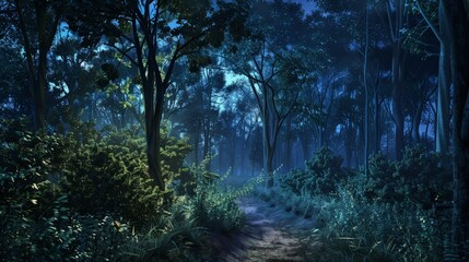 Poster - The transition from day to night in a forest, as the diurnal animals settle and nocturnal creatures awaken, showcases the dynamic rhythms of nature.