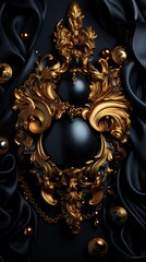 Sticker - background with golden ornament HD 8K wallpaper Stock Photographic image