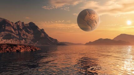 Wall Mural - Water's presence on other planets, like Mars, fuels our curiosity and hopes for discovering extraterrestrial life and understanding planetary histories.