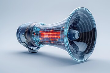 Wall Mural - A futuristic looking device with a red glowing tube