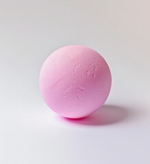 Sticker - Soft Pink Foam Ball on White Background