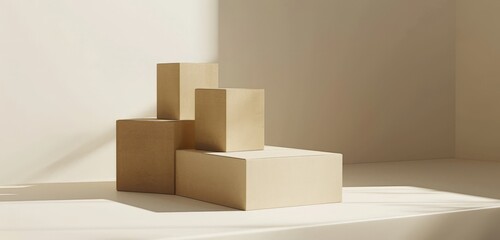 Aufkleber - Modern Minimalist Abstract Art Sculpture Set